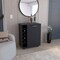 Tuhome Lafayette Bar Cabinet with 4-Bottle Rack. Upper Glass Holder and Dual Door Design-Black MLW9073 - alternate 4